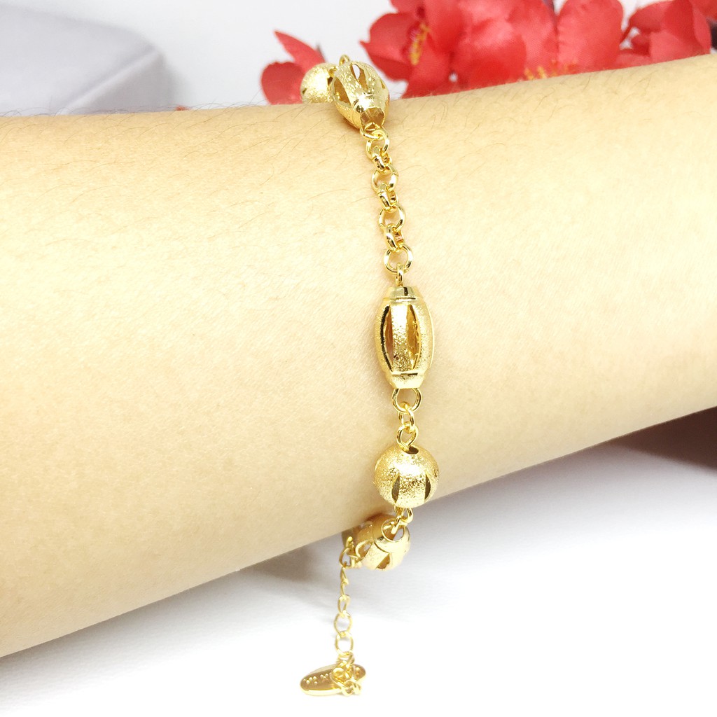 Gelang Wanita Xuping Lapis Emas Gold  Bulat Oval  - BB423