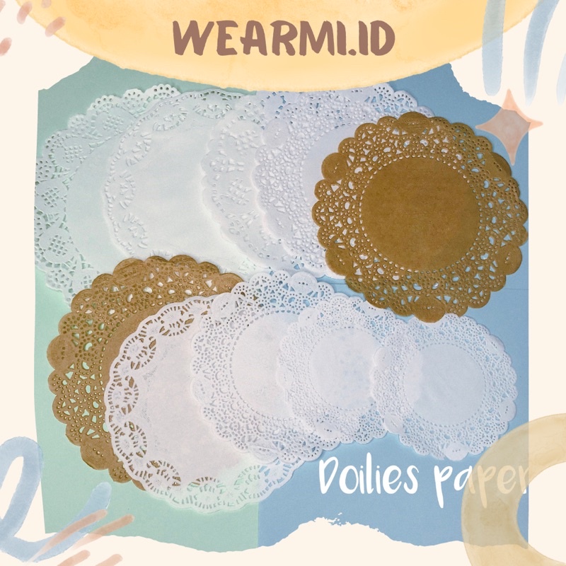 

10/20 pcs Doilies Paper Kertas Doyleys Doily Papers Kertas Renda Aesthetic Journal Sticker Planner DIY Scrapbook Dekor Jurnal DIY WEARMI