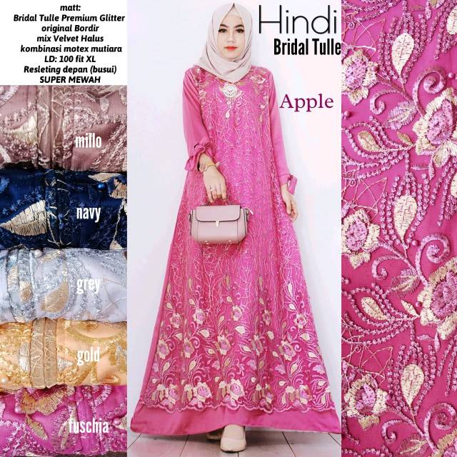 RHS ~ hindi tile maxi gamis dress pesta tile border premium ori solo by elsire.
