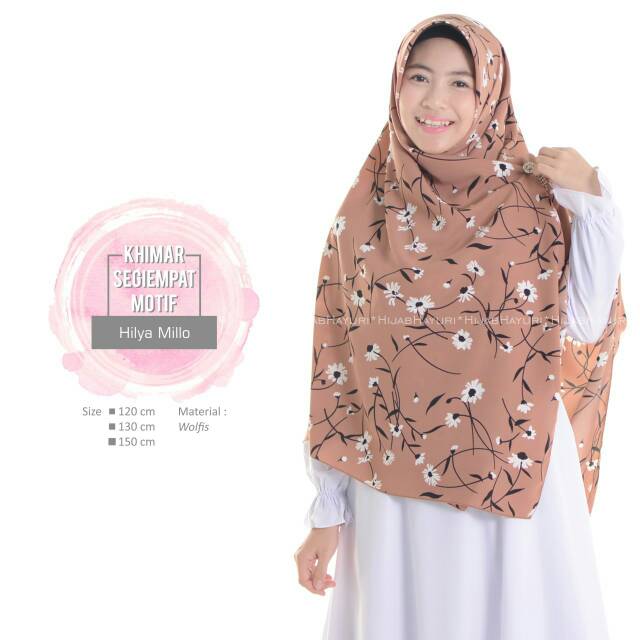 Hijab hayuri segiempat motif hilya milo