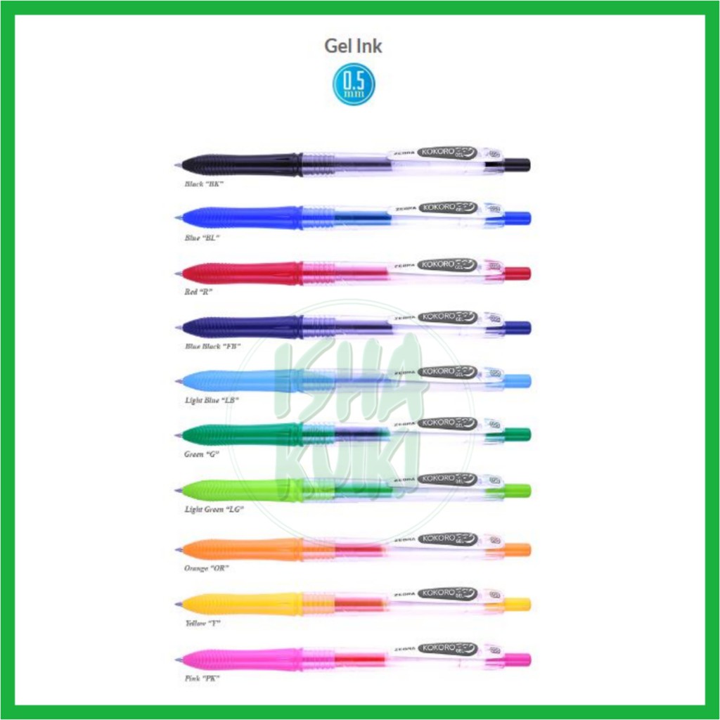 

Pulpen Zebra Kokoro Colors 0,5 mm (10 Varian Warna)