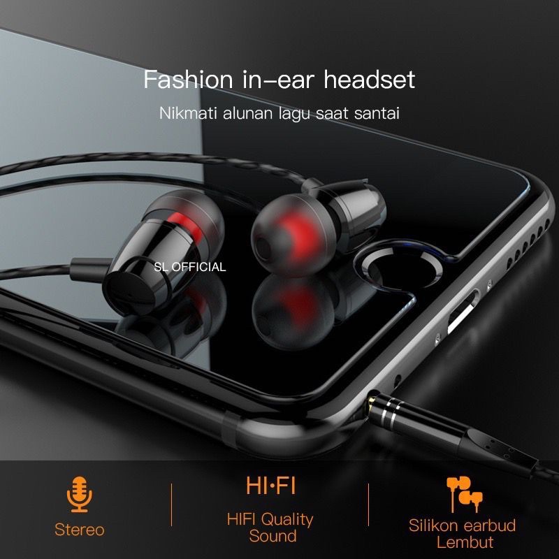 Headset PUREBASS Hi-Res Audio 3.5mm For All Android - JB-01