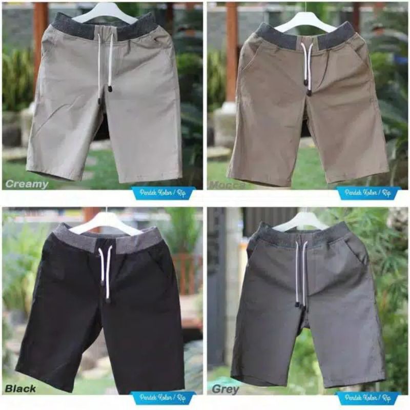 Celana Chino Pendek Pria mick pinggang karet rip katun twill surfing dewasa celana chinos