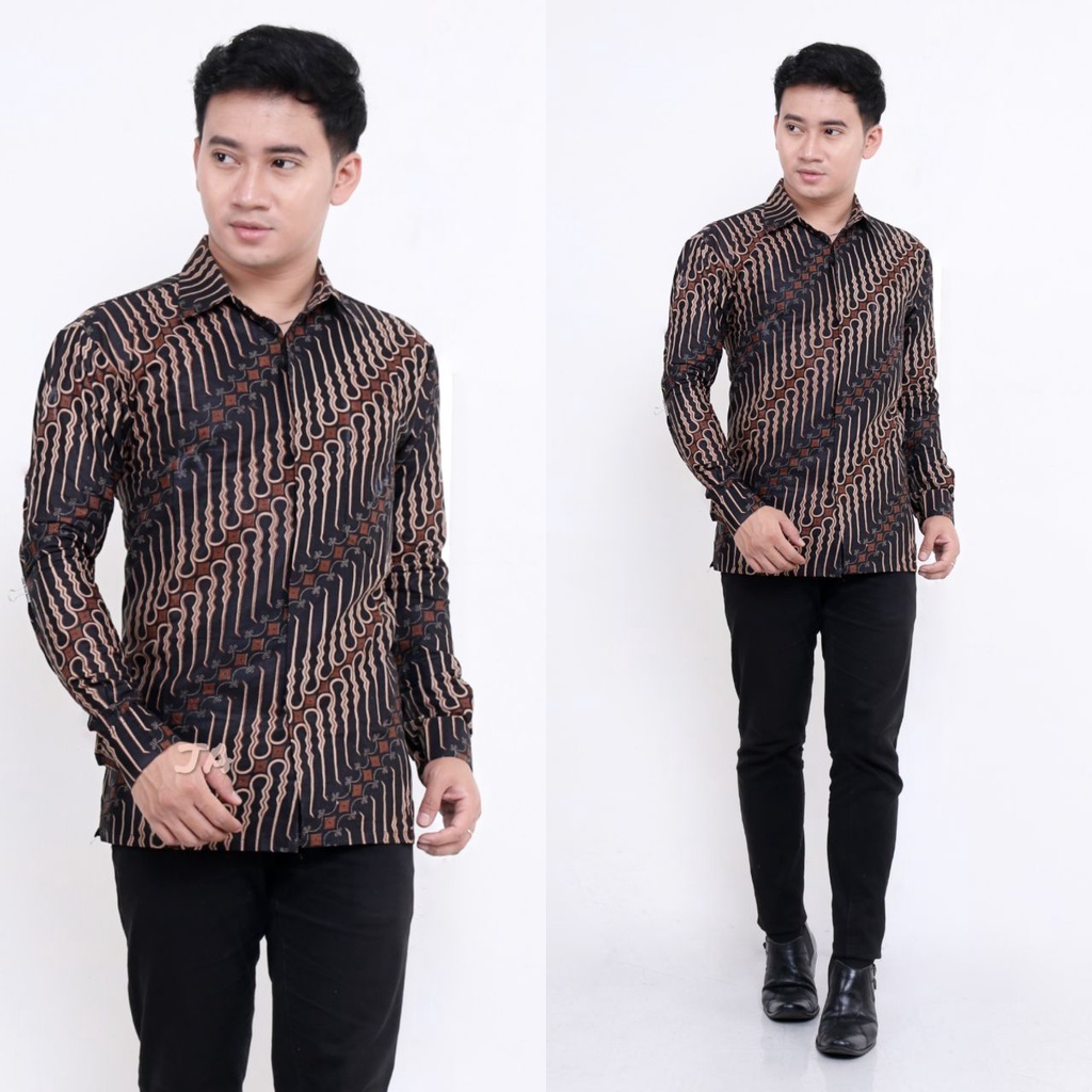 KEMEJA BATIK LENGAN PANJANG - PAKAIAN PRIA - KEMEJA FORMAL - BATIK NUANAS