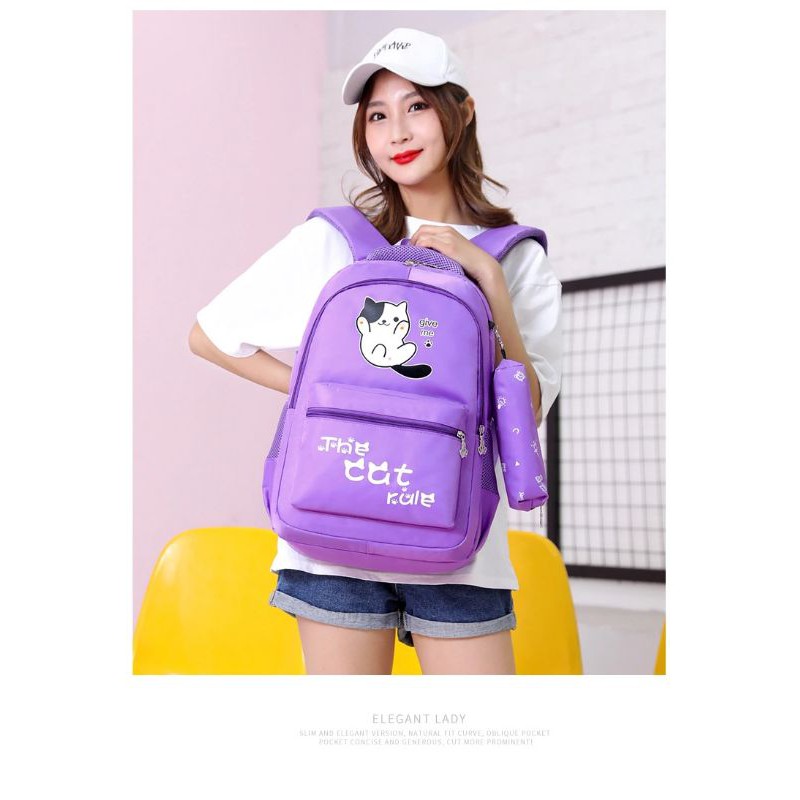 Rasta_Bags17_Tas Ransel Anak Perempuan The Cate Rule Tas Sekolah Anak SD SMP SMA SMK MADRASAH Backpack Anak Cewek Murah Fashion Korea