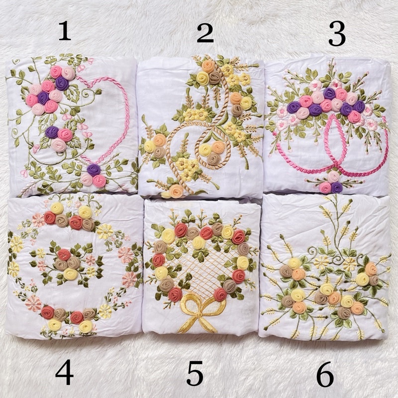 MUKENA TERUSAN LAJURAN BORDIR TILE JUMBO DEWASA RAYON PUTIH