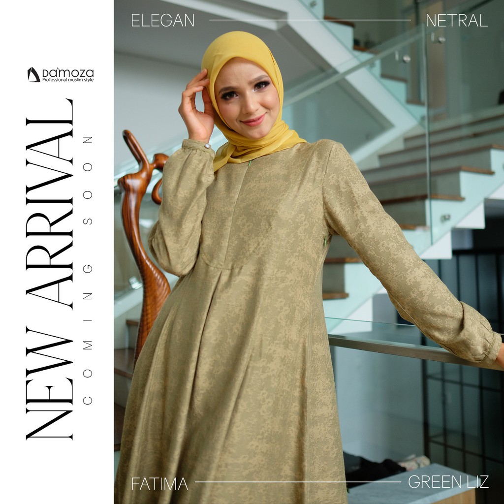GAMIS DAMOZA FATIMA GREEN LIZ, GAMIS TERBARU, GAMIS MURAH, GAMIS KEKINIAN