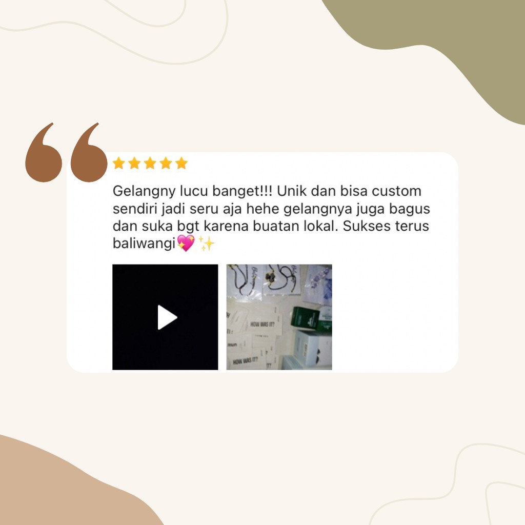 Custom Kalung Gelang Manik Beads Etnik Persahabatan Korea Strap Mask