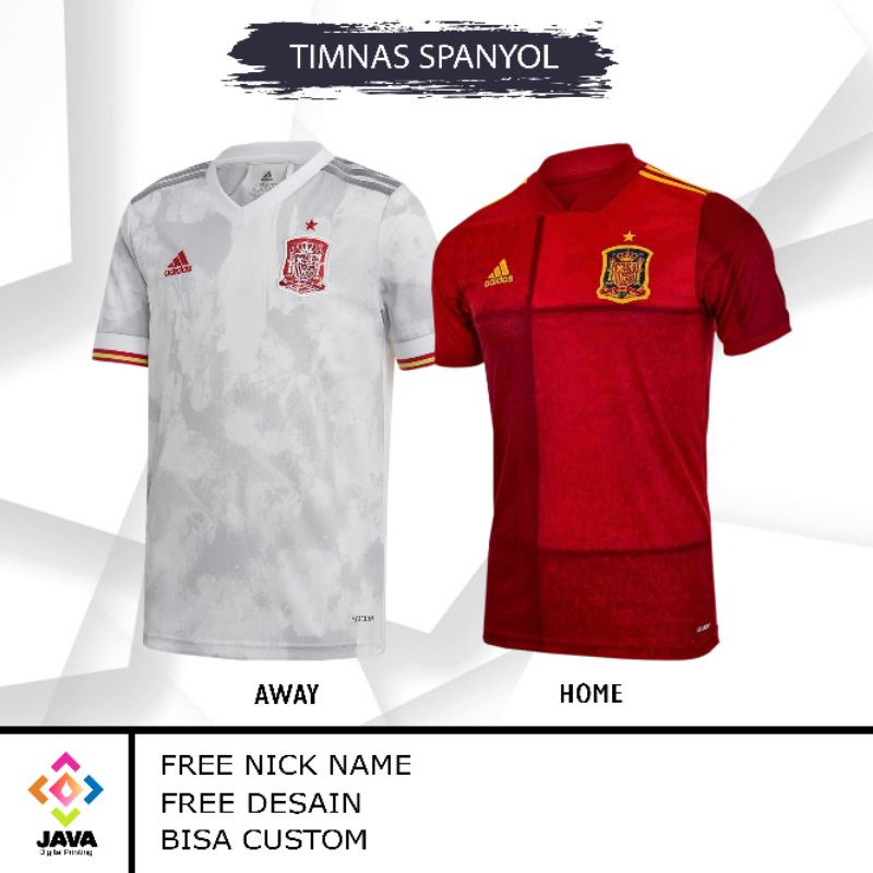 JERSEY SPANYOL HOME DAN AWAY BAJU JERSEY TIMNAS SPANYOL 2021 GRADE ORI FULL PRINTING FREE NICK NAME