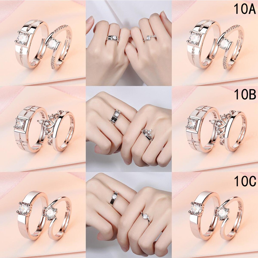 39 Desain Cincin perak Cincin couple silver 925 asli Cincin berlian Cincin yang bisa disesuaikan-10