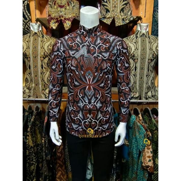 Kemeja seragam kantor baju Slimfit lengan panjang kemeja batik pria modern