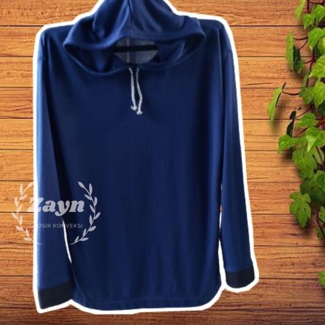 Dijamin Ori> Baju Kaos Tani Tebal Basahan Kerja Proyek Petani Polos Atasan Kupluk Topi  Lengan Panja