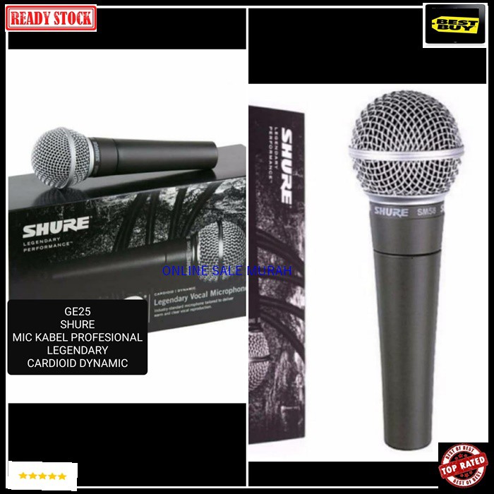 G25 Mic kabel shure legendary dynamic Microphone mik mikrophone cable karaoke vocal vokal audio sound system pro profesional pengeras suara G25   Bisa digunakan segala jenis audio sound  Bahan dari besi metal  1bh mic 1bh kabel mic 4-5 meteran  suara bagu