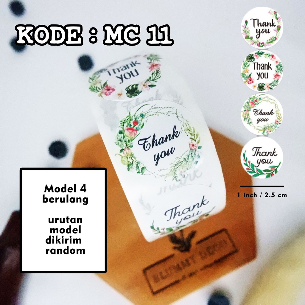 [Monochrome] Stiker Thank You Stiker Packing Stiker Terima Kasih Stiker Segel Packaging-MC 11