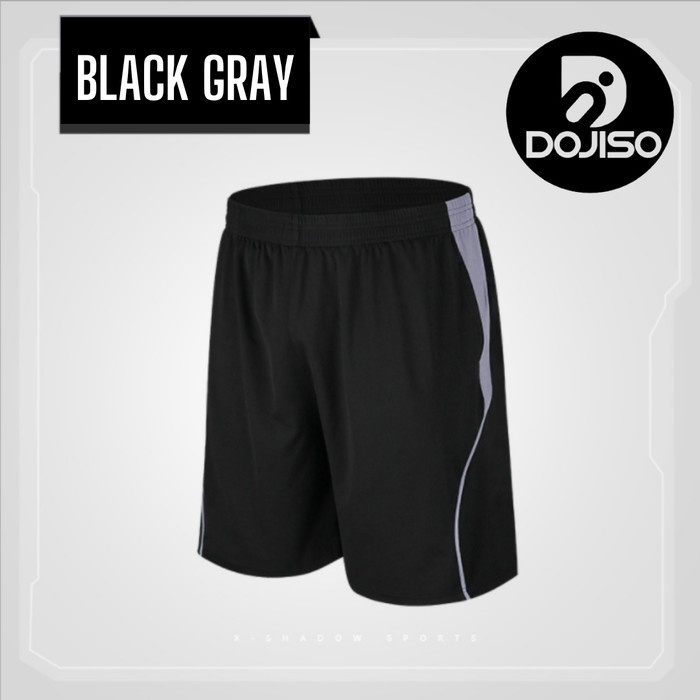 Celana Pendek Celana Pendek Olahraga Pria Basket Voli Gym Fitness S M L XL XXL XXXL - Hitam Abu, S (