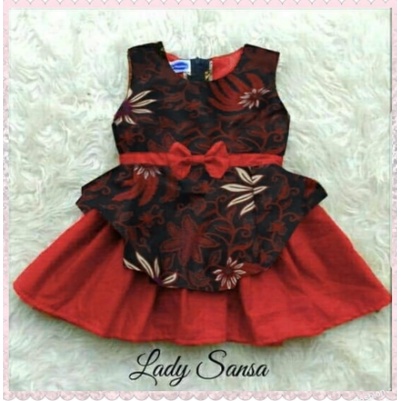 Dresd Batik Anak Perempuan Pesta Kondangan Terbaru 2022 Model Kekinian Trendy Dress Anak Motif Batik