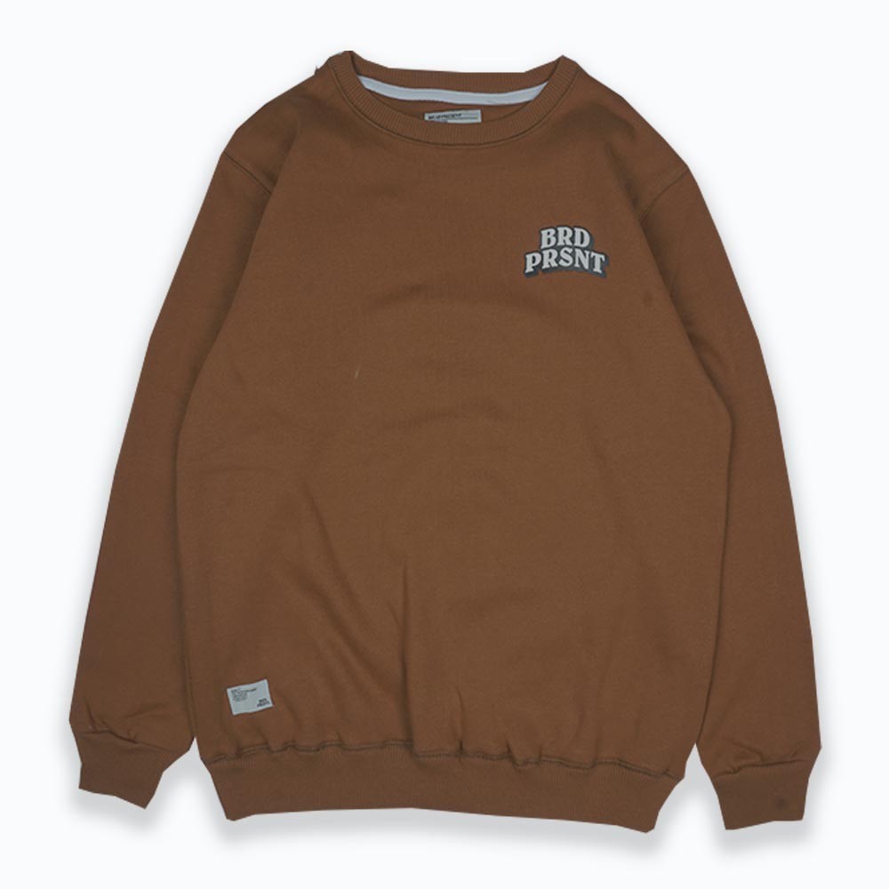 BRAD PRESENT ORIGINAL Sweater Crewneck Sweatshirt cowok brown motif neil amstrong seri NABRD 04