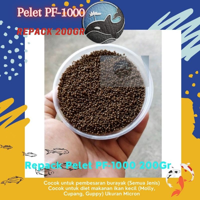Repack Pakan Ikan PF1000 Pakan Cupang Guppy 200Gr