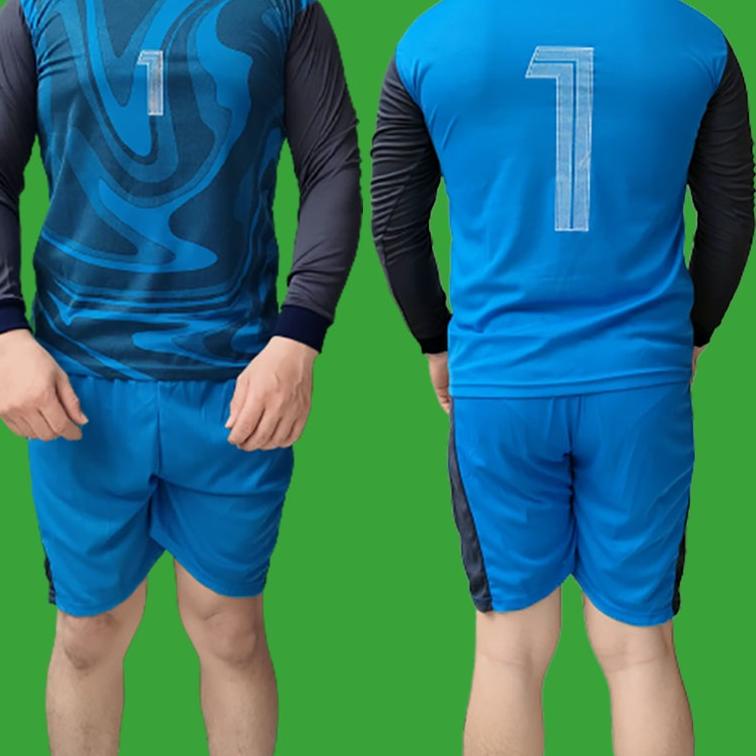 BAJU KAOS BOLA SETELAN KIPER PANJANG TIMNAS INDONESIA FUTSAL PRIA / COWOK DEWASA BATIK WAVE GARIS SA