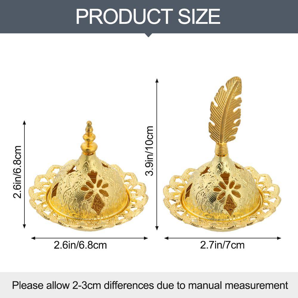 Tempat Bakar Dupa Logam Nanas Portable Hollow Gaya Arab Dekorasi Rumah Tungku Aromaterapi Emas Tempat Dupa