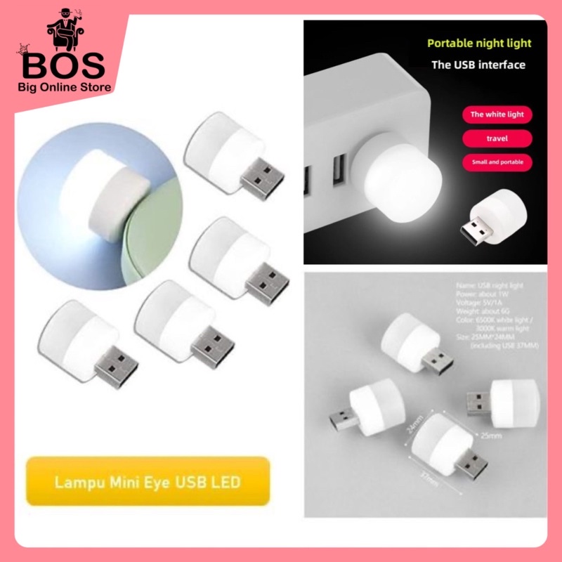 BOS - LAMPU LED USB MINI EYE CARE | LAMPU USB POWERBANK / LAMPU TIDUR KECIL