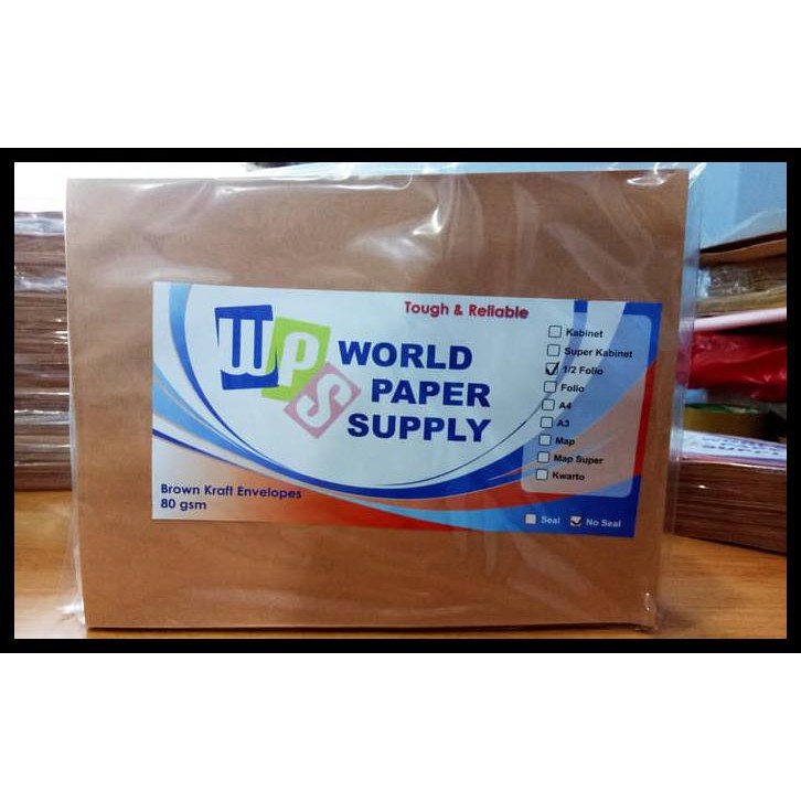 

Ready Stock Khusus Gosend!!! Amplop Coklat Ukuran 1/2 Folio Wps ( 19 X 25 Cm )