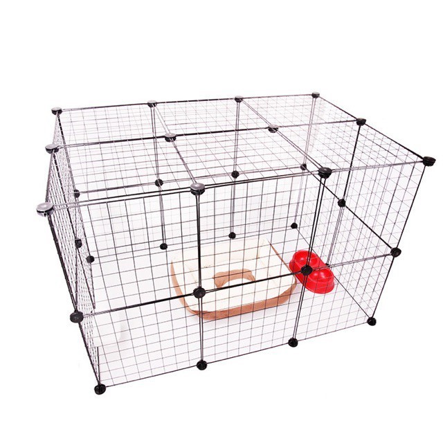GUNINCO KANDANG SET Anjing Kucing Kelinci Kura-kura Hewan Peliharaan Buku Besi Lipat Pagar Portable-4