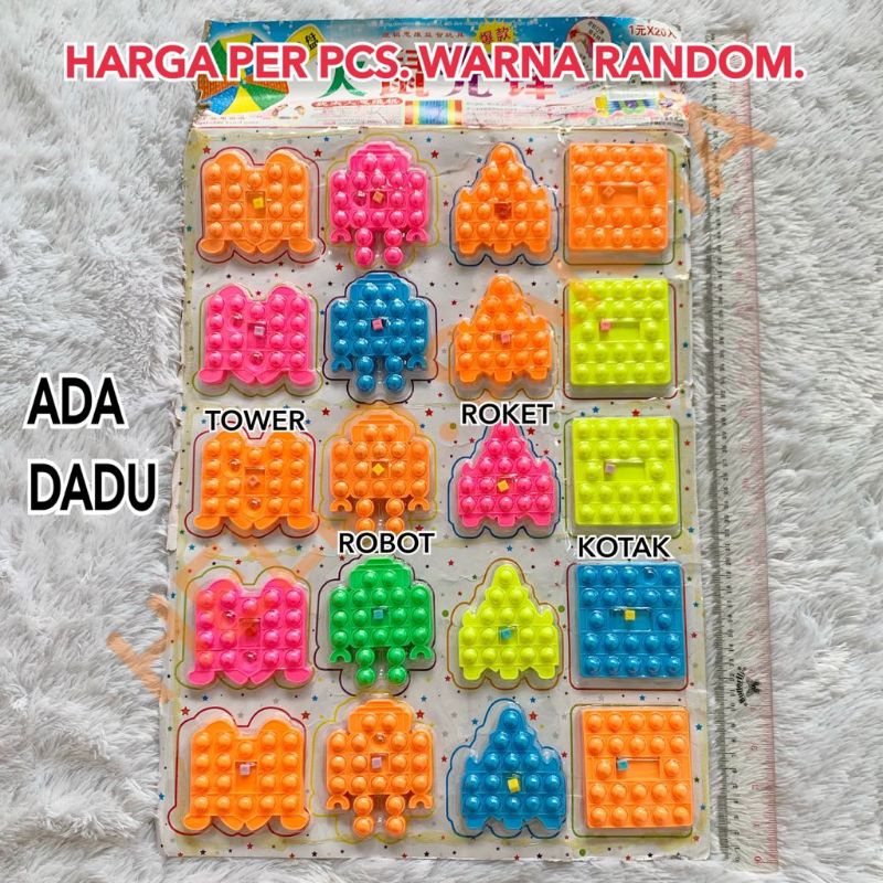 MAINAN POP IT KECIL MINI 7-8 CM LOVE APEL KUPU BERUANG BEAR DADU WARNA WARNI GROSIR GANTUNGAN KUNCI KEYCHAIN RAINBOW GELANG POP IT-3
