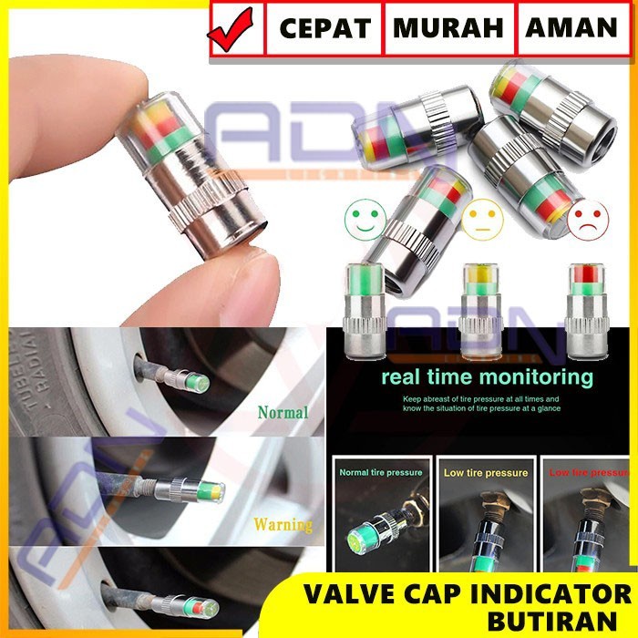 Tutup Pentil Ban Mobil Motor Sepeda Indikator Warning Tekanan Angin PC by ADN.in