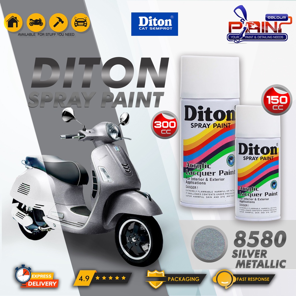 Diton Cat Semprot/Pylox/Motor/Helm/Gundam 150cc - 8580 Silver Metallic