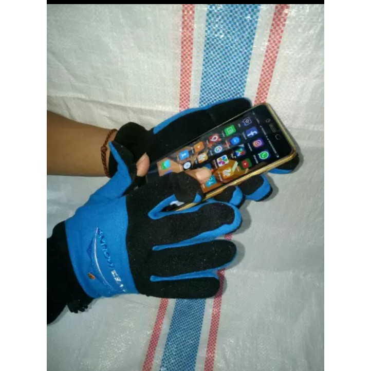 promo Sarung Tangan Gunung Polar Hangat RiverMount Touch Screen Jari Lubang