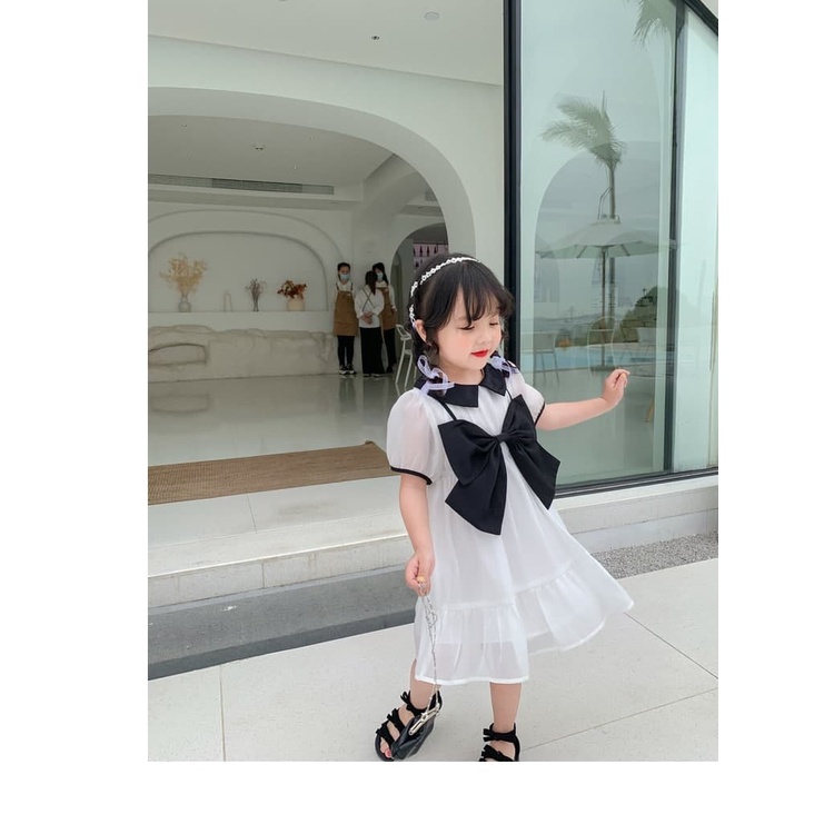 Promo !! dress trendy anak perempuan - dress japan ribbon large gurl import uk 1-4th