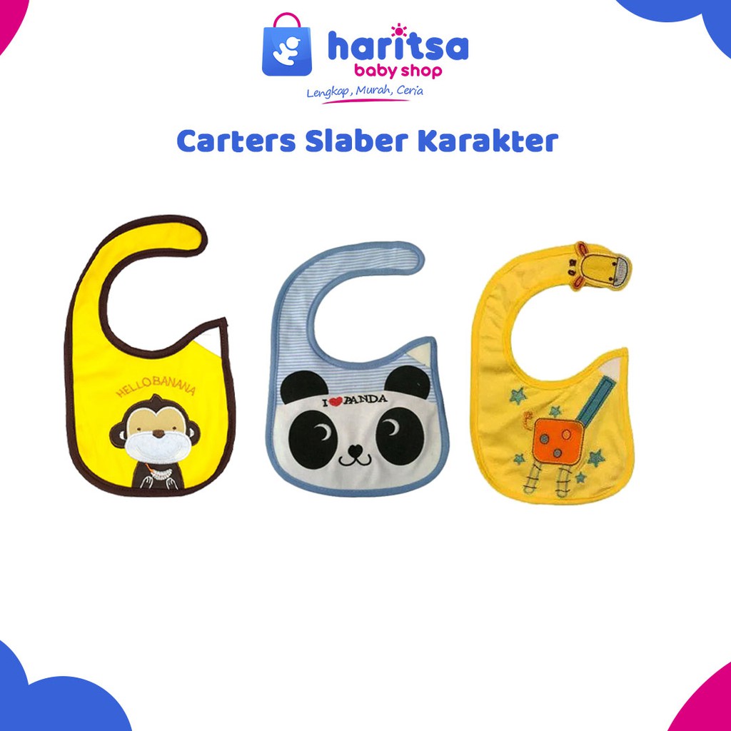 Celemek Carters Karakter / Slaber Bayi / Peralatan Makan Bayi