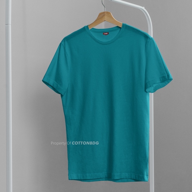KAOS POLOS PRIA TEAL SOLID TANGAN PENDEK UKURAN S-XL BAHAN COTTON COMBED 30S ORGINAL