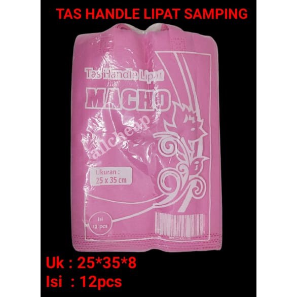 12pcs TAS KAIN HANDLE LIPAT SAMPING GASSET GOODIE BAG SPUNBOND 25x35