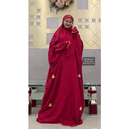 Mukena tile / Mukena terusan by Inayah / mukena bunga bordir