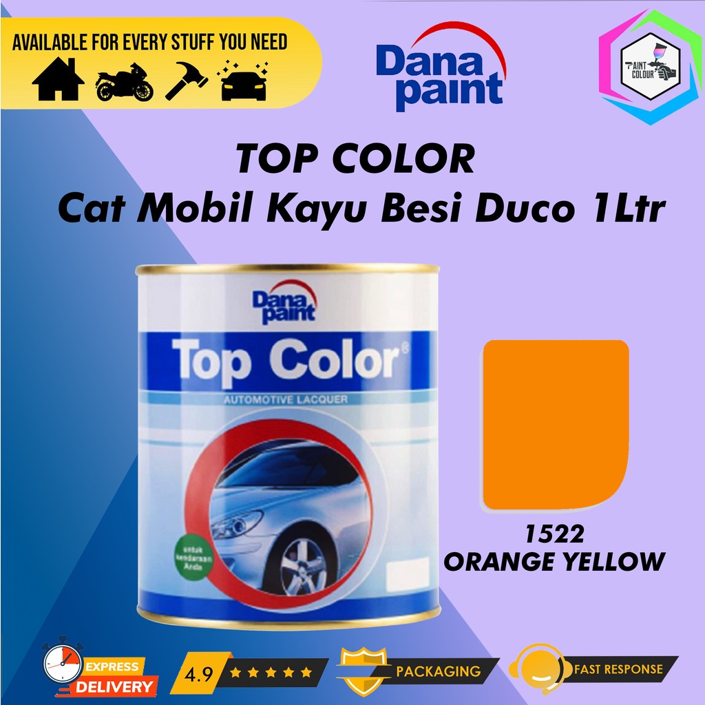 TOP COLOR 1522 Orange Yellow - Cat Mobil Kayu Besi Duco