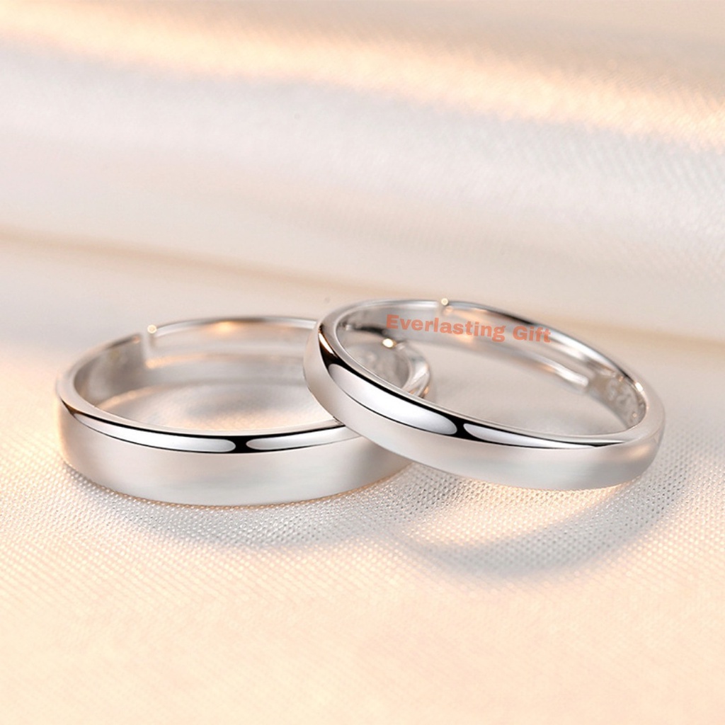 Cincin Couple Cincin Nikah Model Polos Bahan PERAK Anti Karat