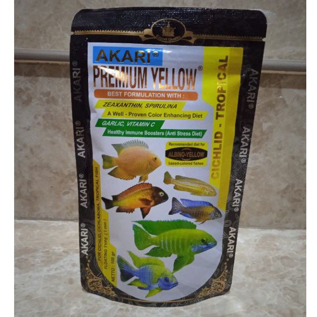 AKARI PREMIUM CICHLID-TROPICAL 100 gram (RED, BLUE, YELLOW)