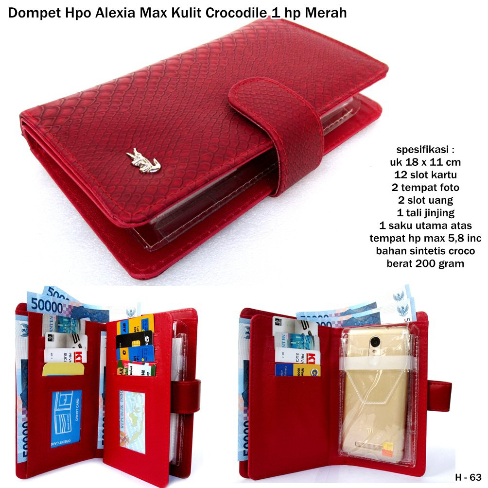  dompet  hpo alexia max kulit crocodile  1 hp coklat tua    