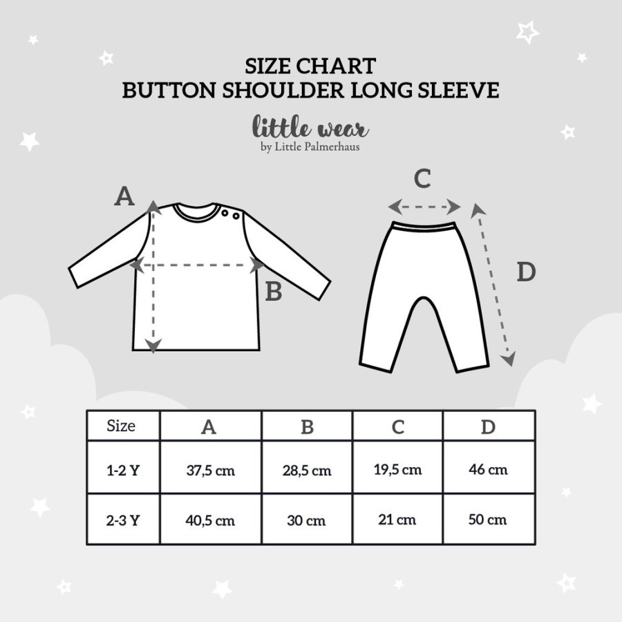 Little Wear 1-2y/2-3y/4-5y Little Palmerhaus SHOULDER LONG Baju Setelan OBLONG PANJANG