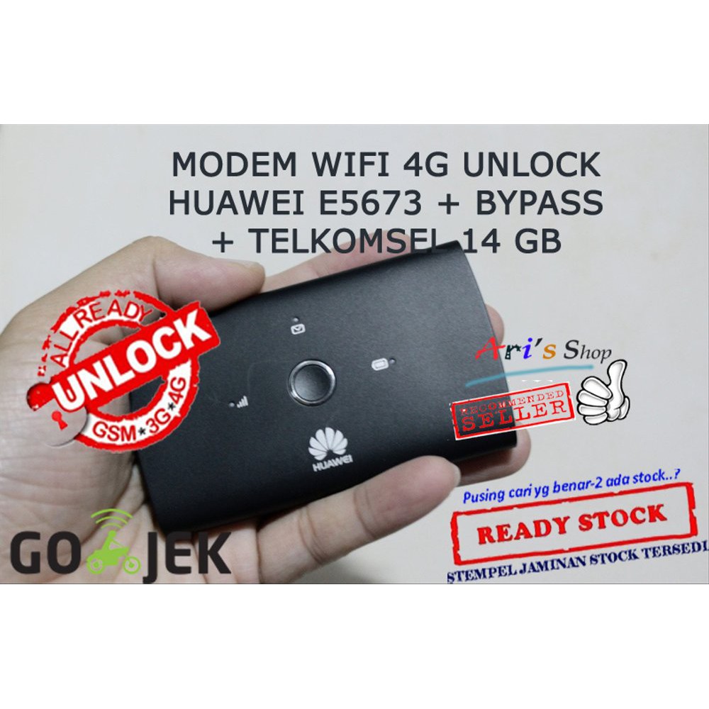 MODEM WIFI MIFI 4G LTE TELKOMSEL UNLOCK HUAWEI E5673 E5673S BYPASS ALL GSM  BOLT Murah