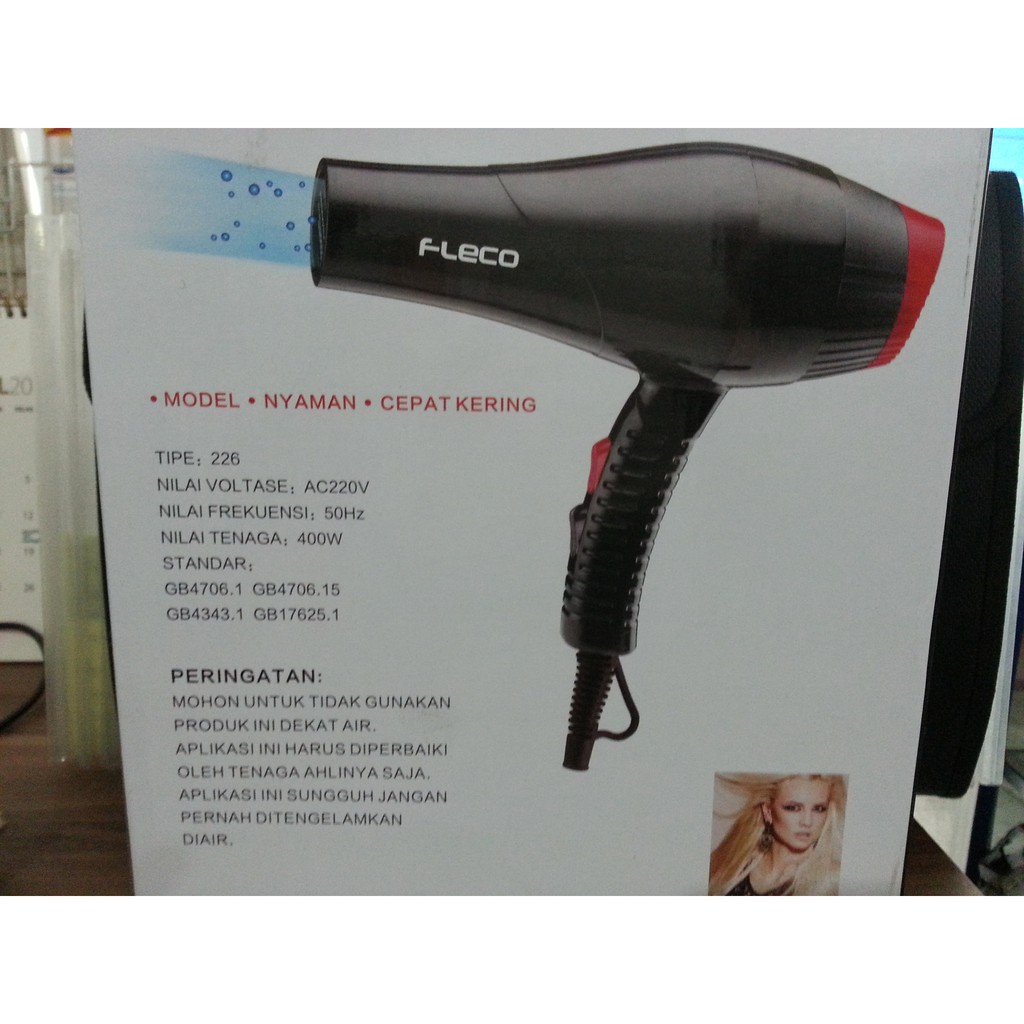 Hair Dryer Cepat Kering / Pengering Rambut Fleco 226 400w