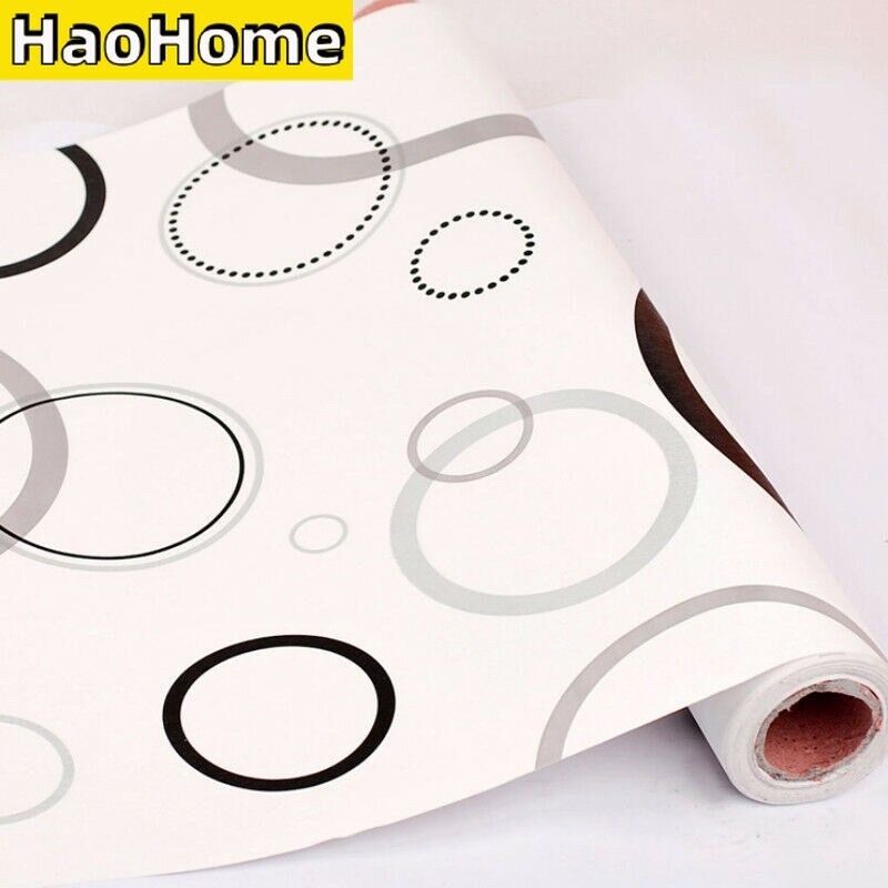Wallpaper Dinding Motif Polkadot Putih Ukuran Panjang 10Meter x Lebar 45Cm