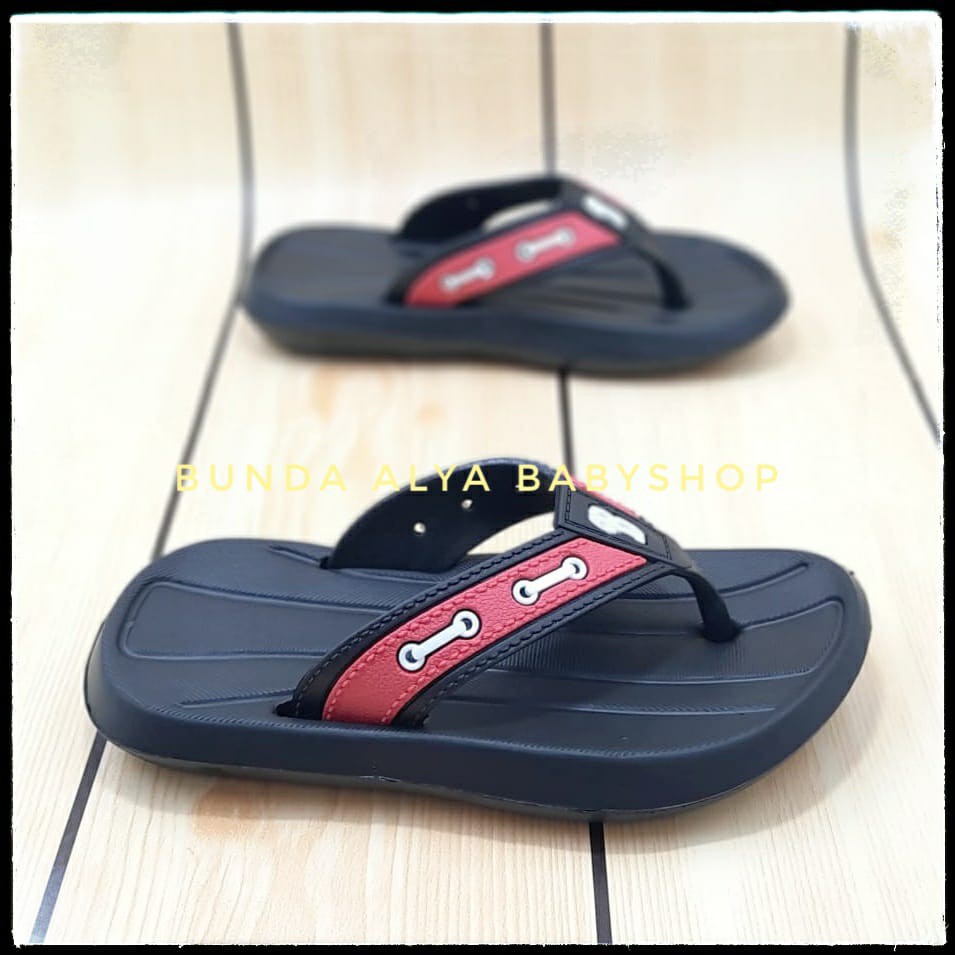 Sendal Anak Laki Jepit Karet Usia 3 4 Tahun Size 24 - 27 HITAM - Sandal Jepit Anak Cowok Balacca Anti Licin Karet