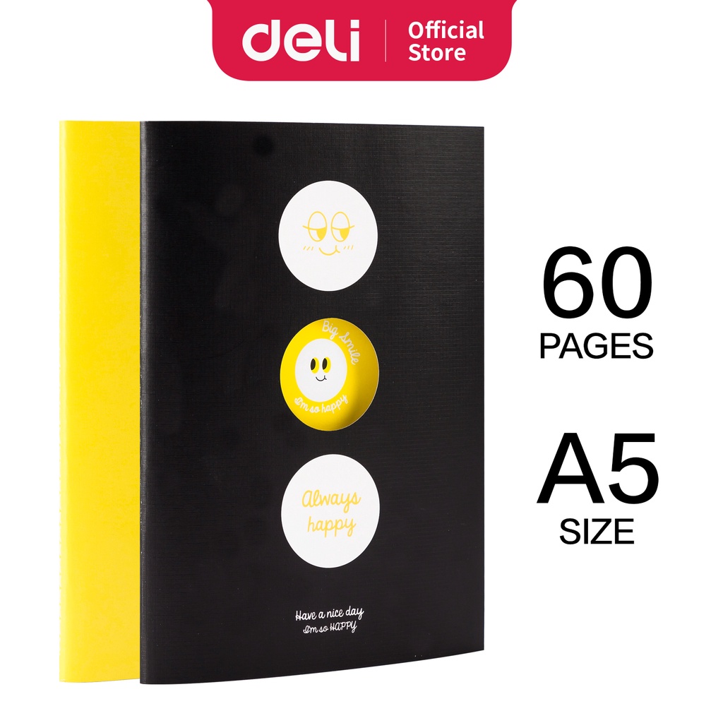 

Deli notebook dengann Soft Cover binatang A5 60 halaman 4 pola PFA560-SMILE