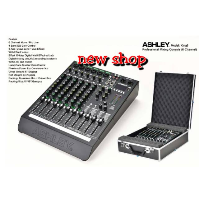 Mixer audio Ashley king 6 koper original 6channel