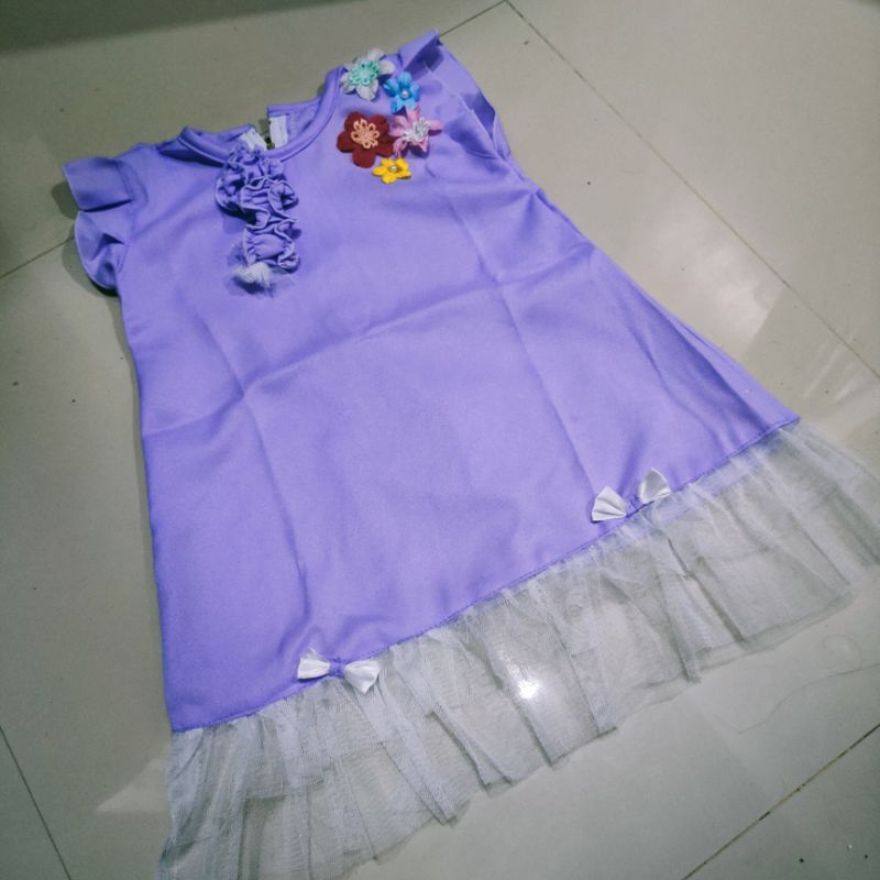 Dress anak usia pakai 1 2 tahun gauna anak cewek tutu baju pesta anak cewek ( dress diamond polos)