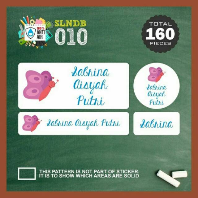 

SLNDB sticker label nama anak karakter sticker nama waterproof