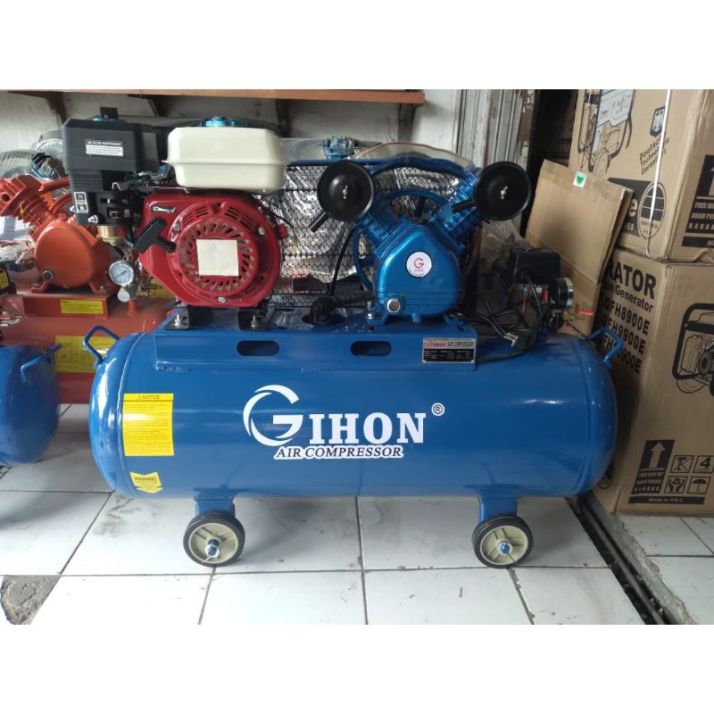 Kompresor angin GIHON 1hp(pk)+Mesin penggerak gx200 siap pakai